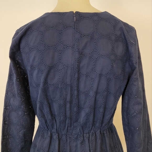 J. Crew Eyelet Circle Green Dress H8471 - Picture 8 of 10